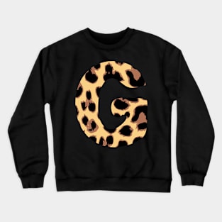 Copy of Letter G Initial Cheetah Monogram Sticker Crewneck Sweatshirt